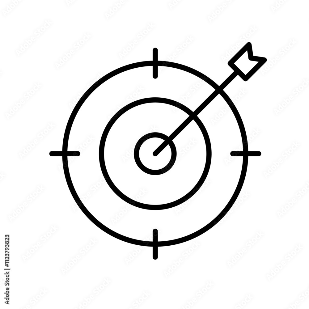 Aufkleber objectives icon Outline vector for web ui