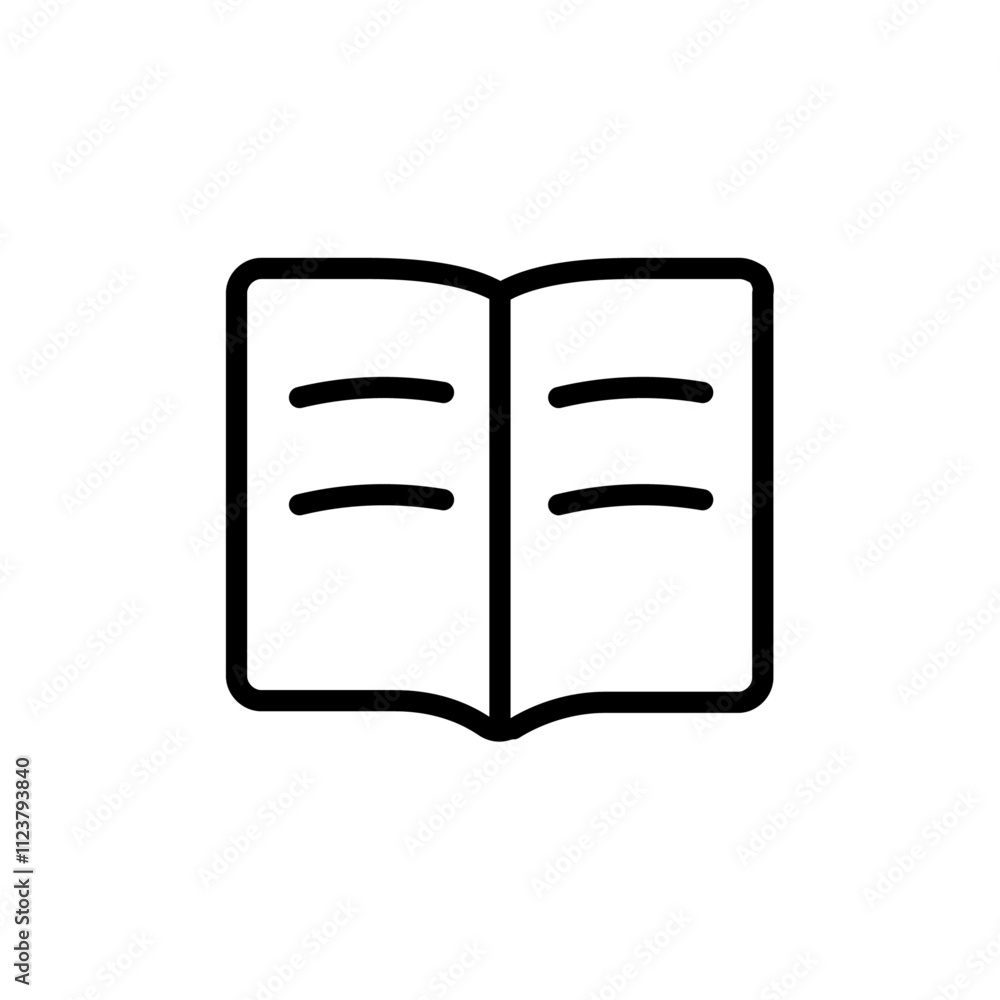 Poster open book icon outline vector for web ui