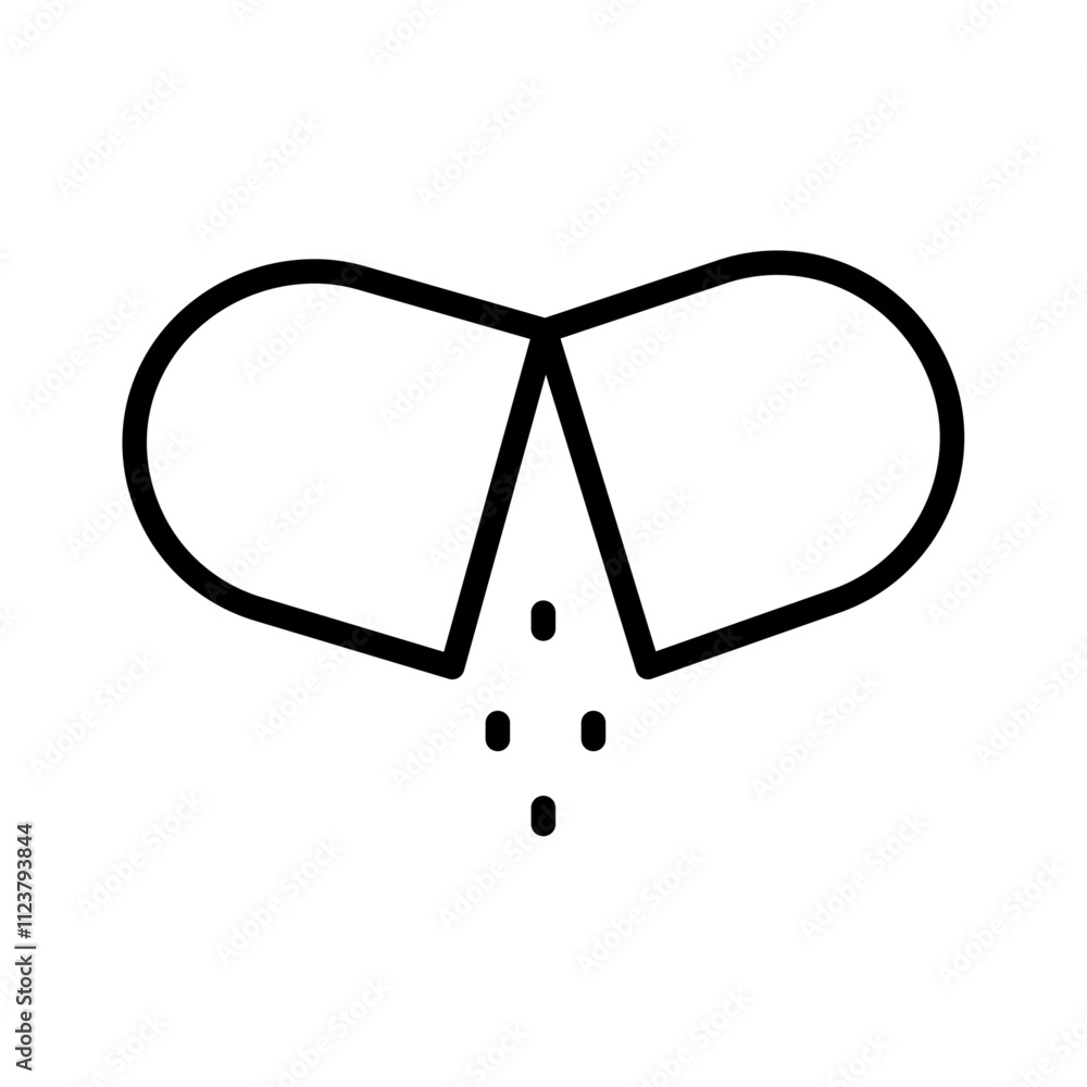 Aufkleber Open Capsule icon Outline vector for web ui