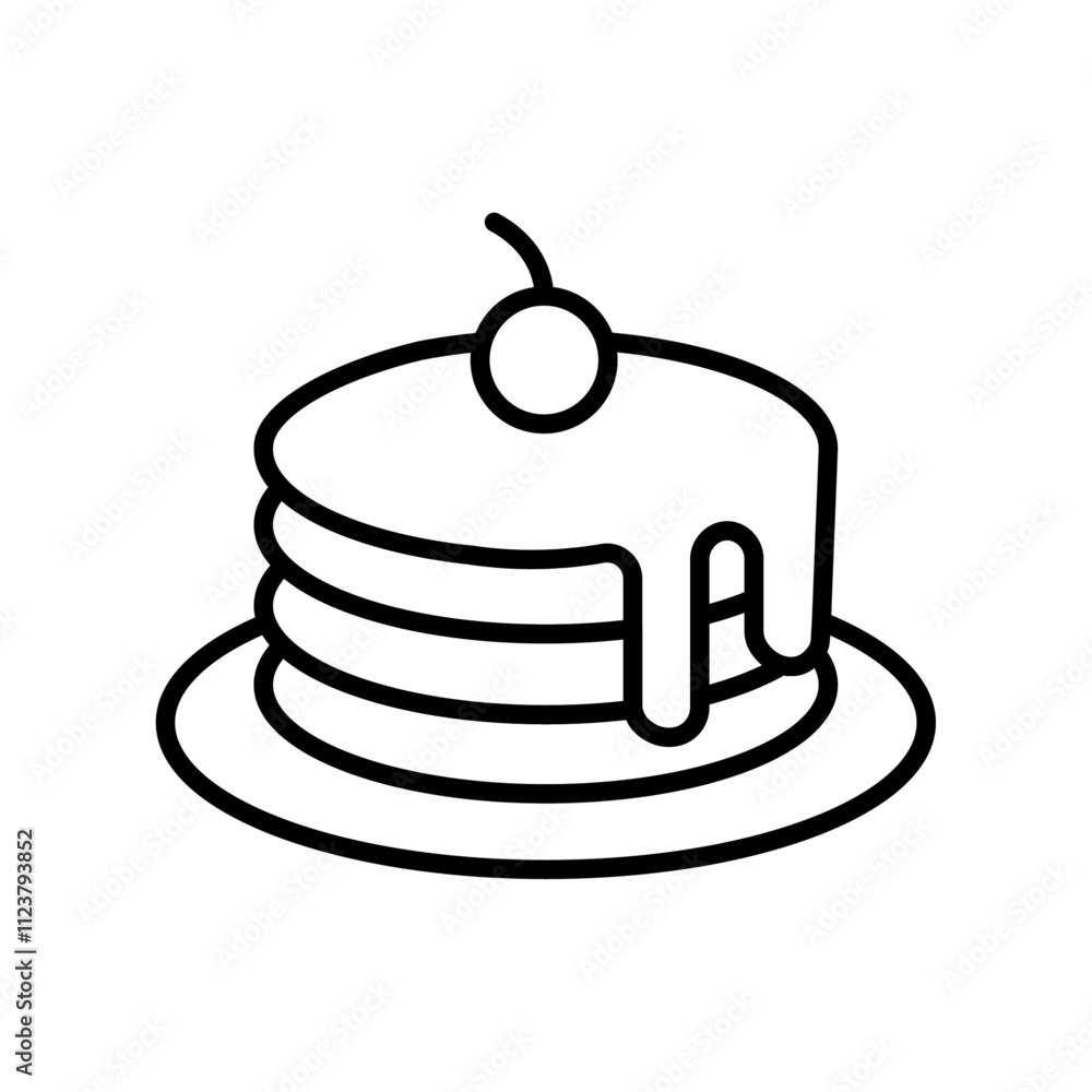 Aufkleber pancakes icon Outline vector for web ui