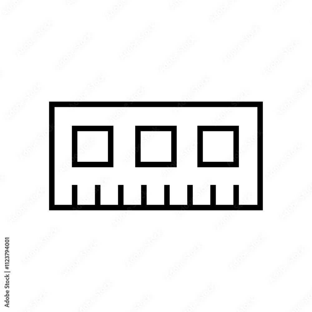 Poster ram memory icon outline vector for web ui