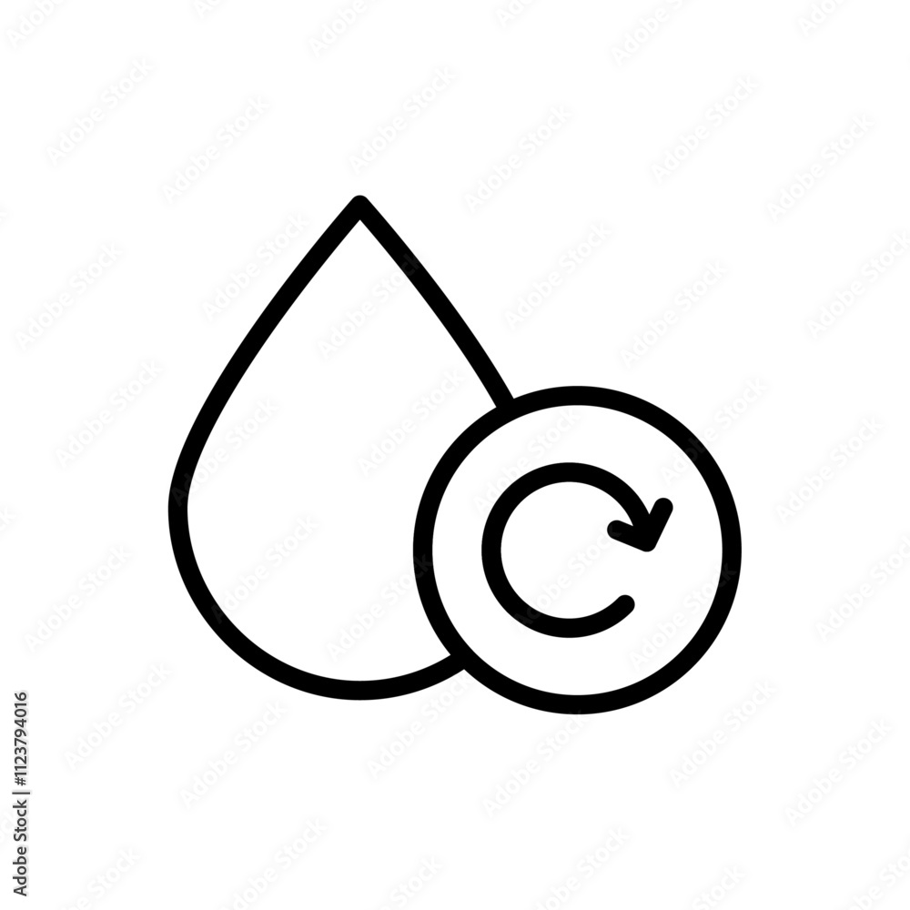 Poster recycle water icon outline vector for web ui