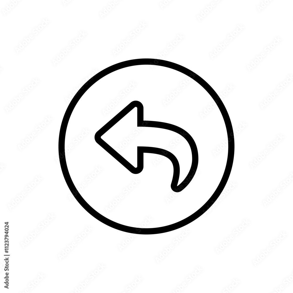 Poster Replay icon Outline vector for web ui