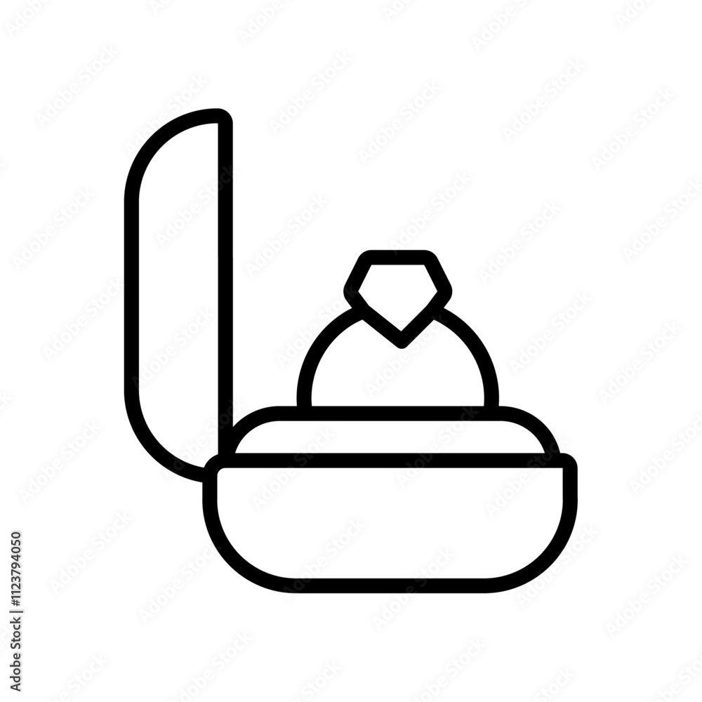 Poster Ring box icon Outline vector for web ui