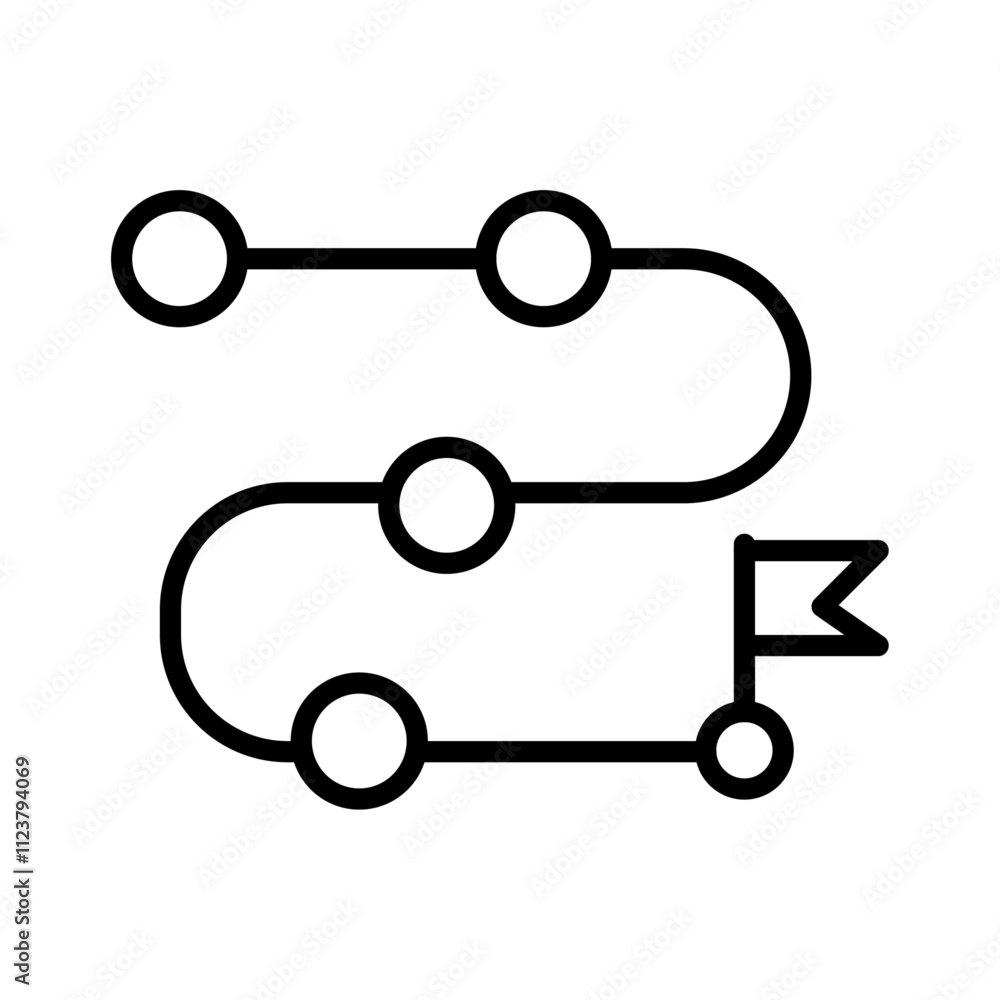Aufkleber Roadmap icon Outline vector for web ui