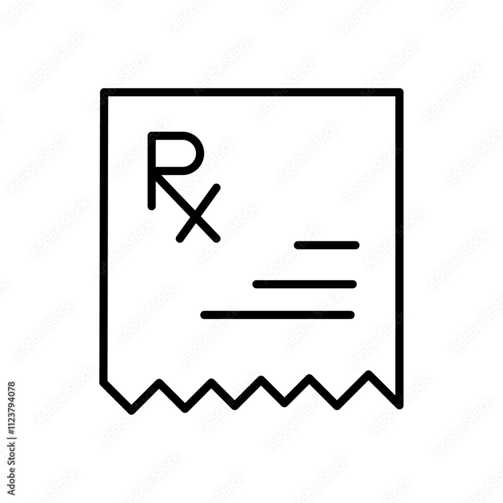 Poster RX icon icon Outline vector for web ui