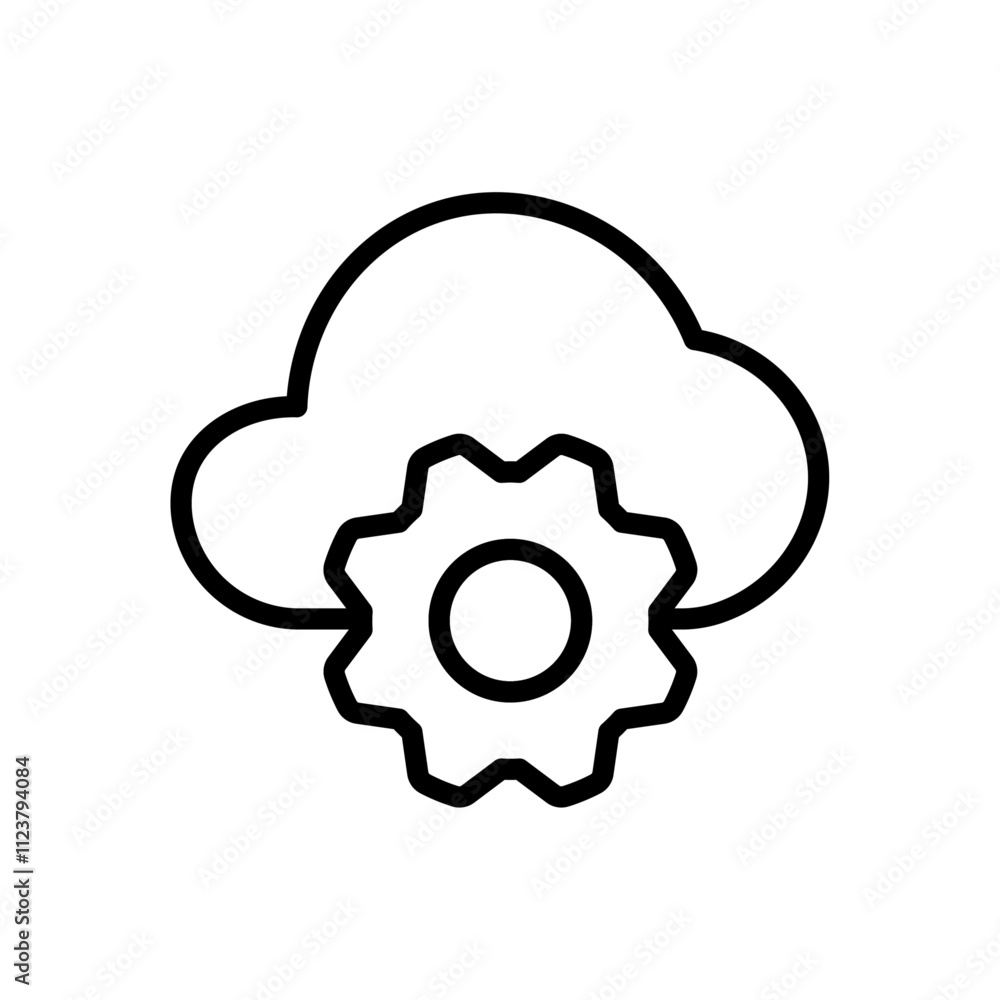 Aufkleber SaaS icon Outline vector for web ui