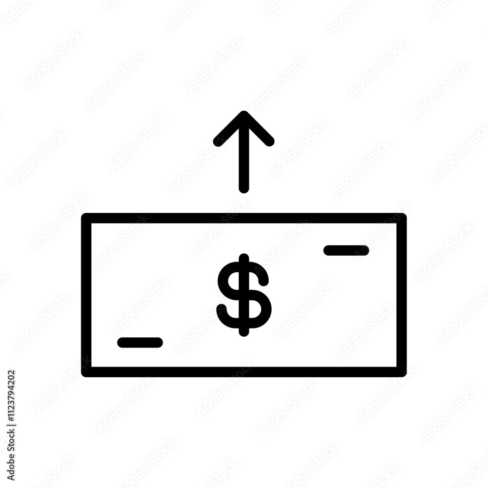 Poster Send money icon Outline vector for web ui