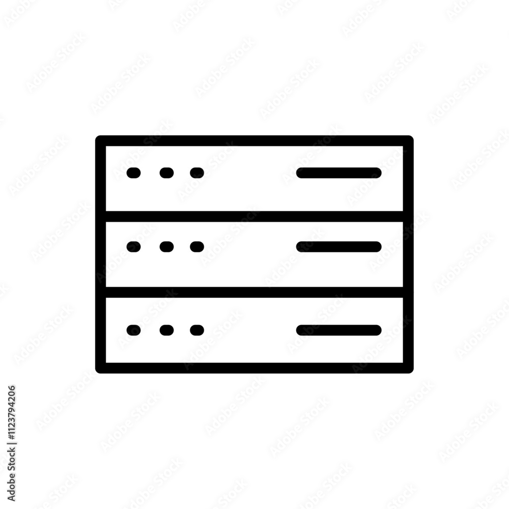 Poster Server rack icon Outline vector for web ui