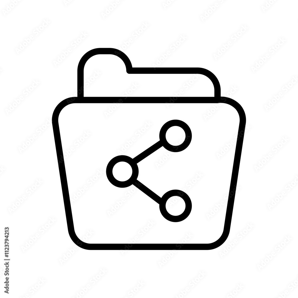 Poster Share folder line icon Outline vector for web ui