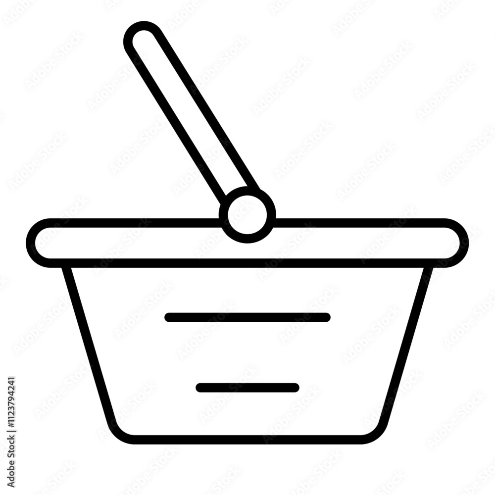 Poster Shopping basket icon Outline vector for web ui