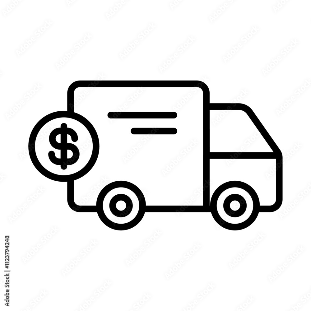 Aufkleber Shipping charges icon Outline vector for web ui