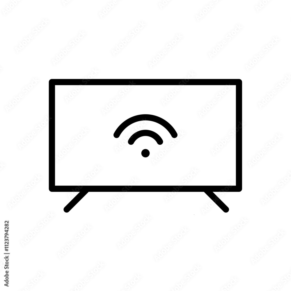 Poster smart Television icon Outline vector for web ui