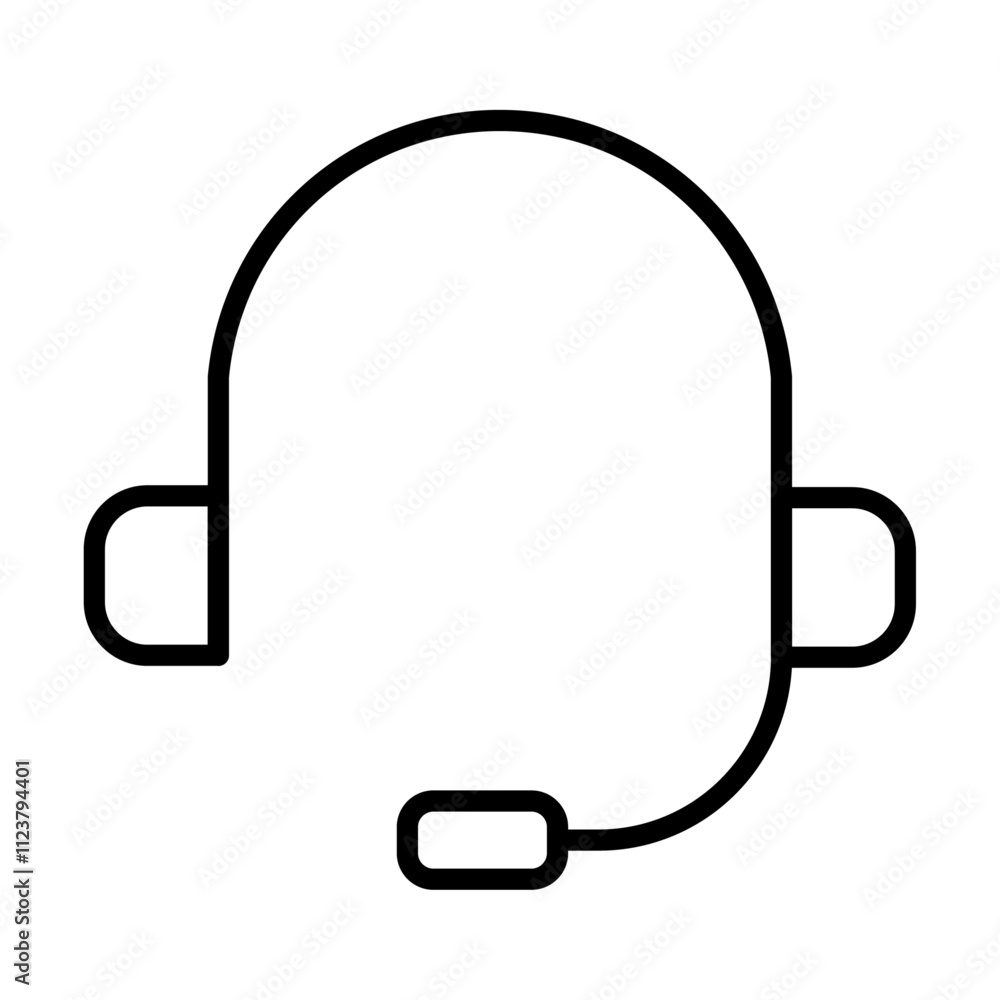 Poster Support headset icon Outline vector for web ui