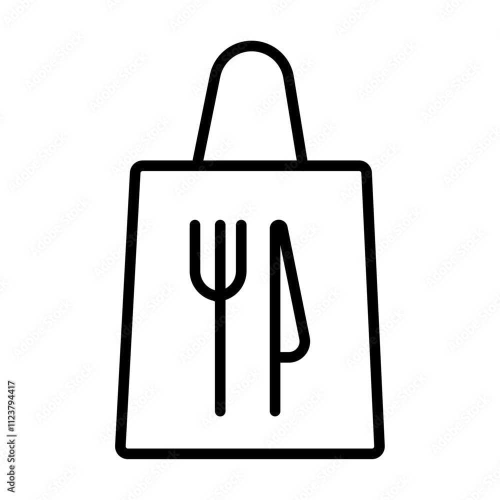 Poster Take away food icon Outline vector for web ui