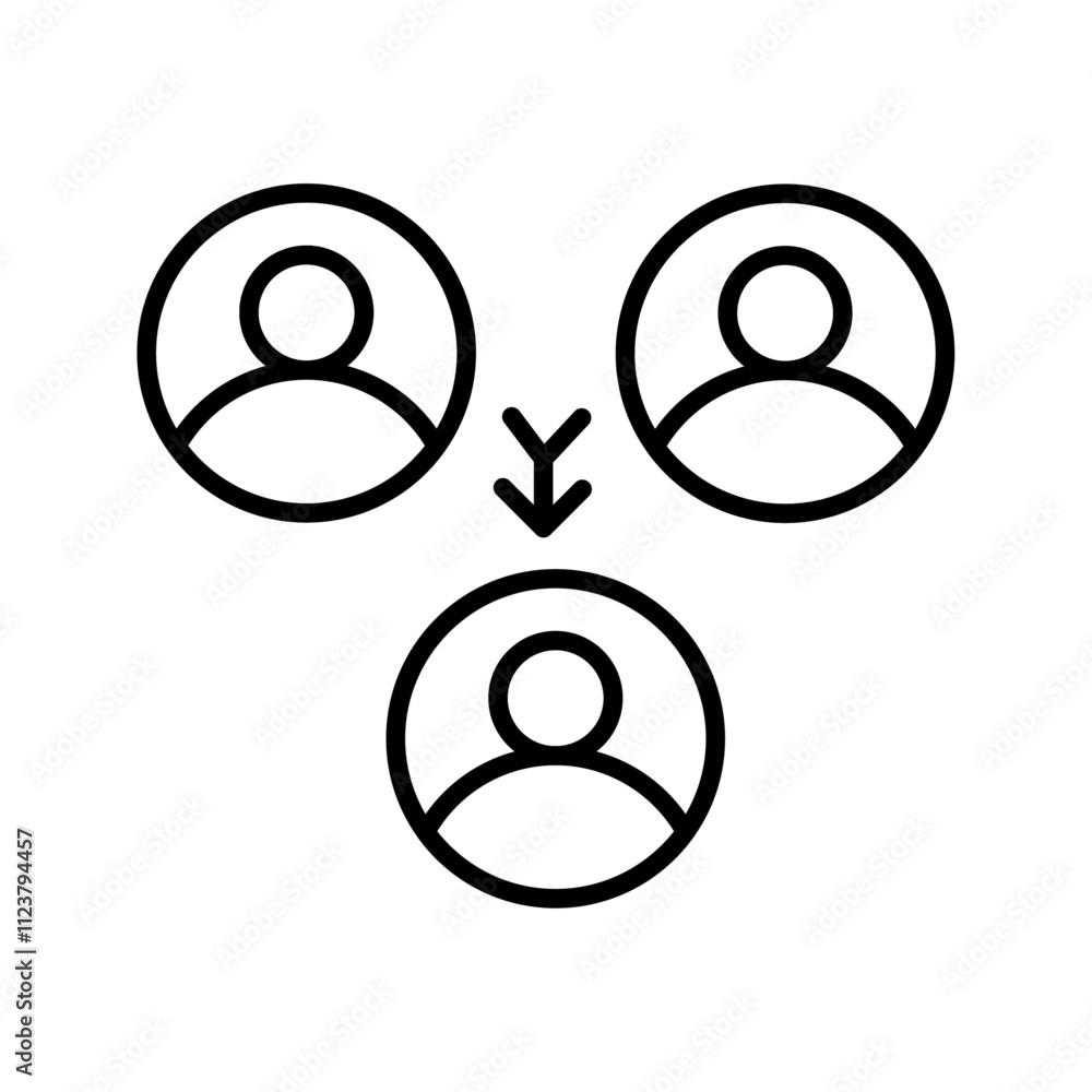 Aufkleber Third party icon Outline vector for web ui