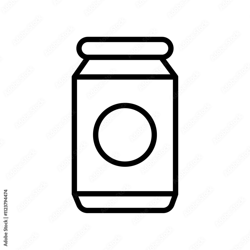 Poster Tin can icon Outline vector for web ui