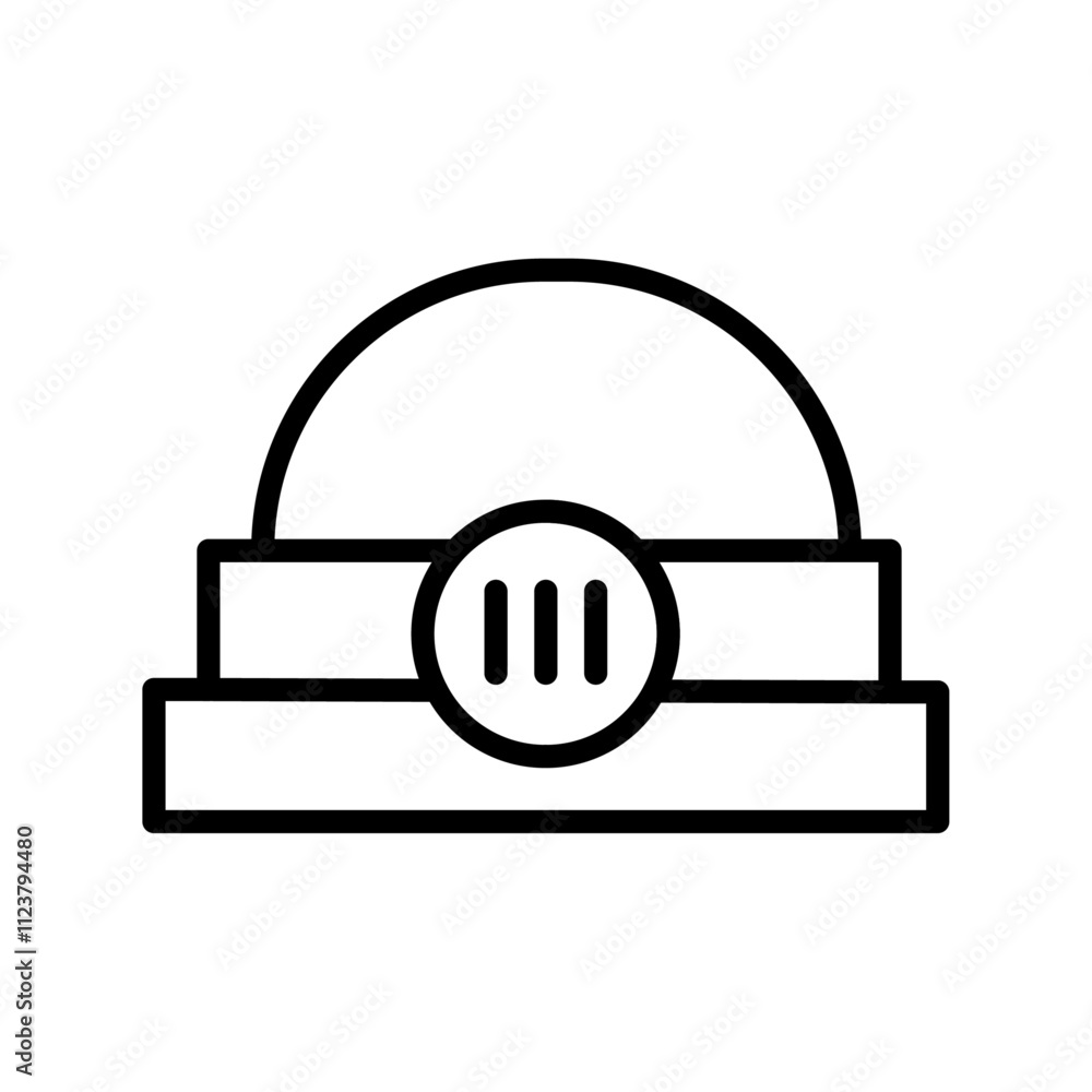 Poster Torch helmet icon Outline vector for web ui