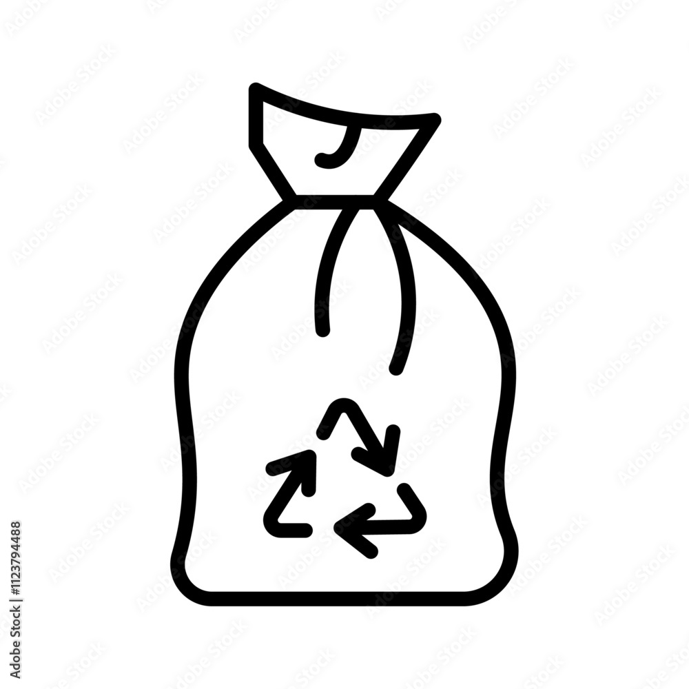Aufkleber Trash bag icon Outline vector for web ui