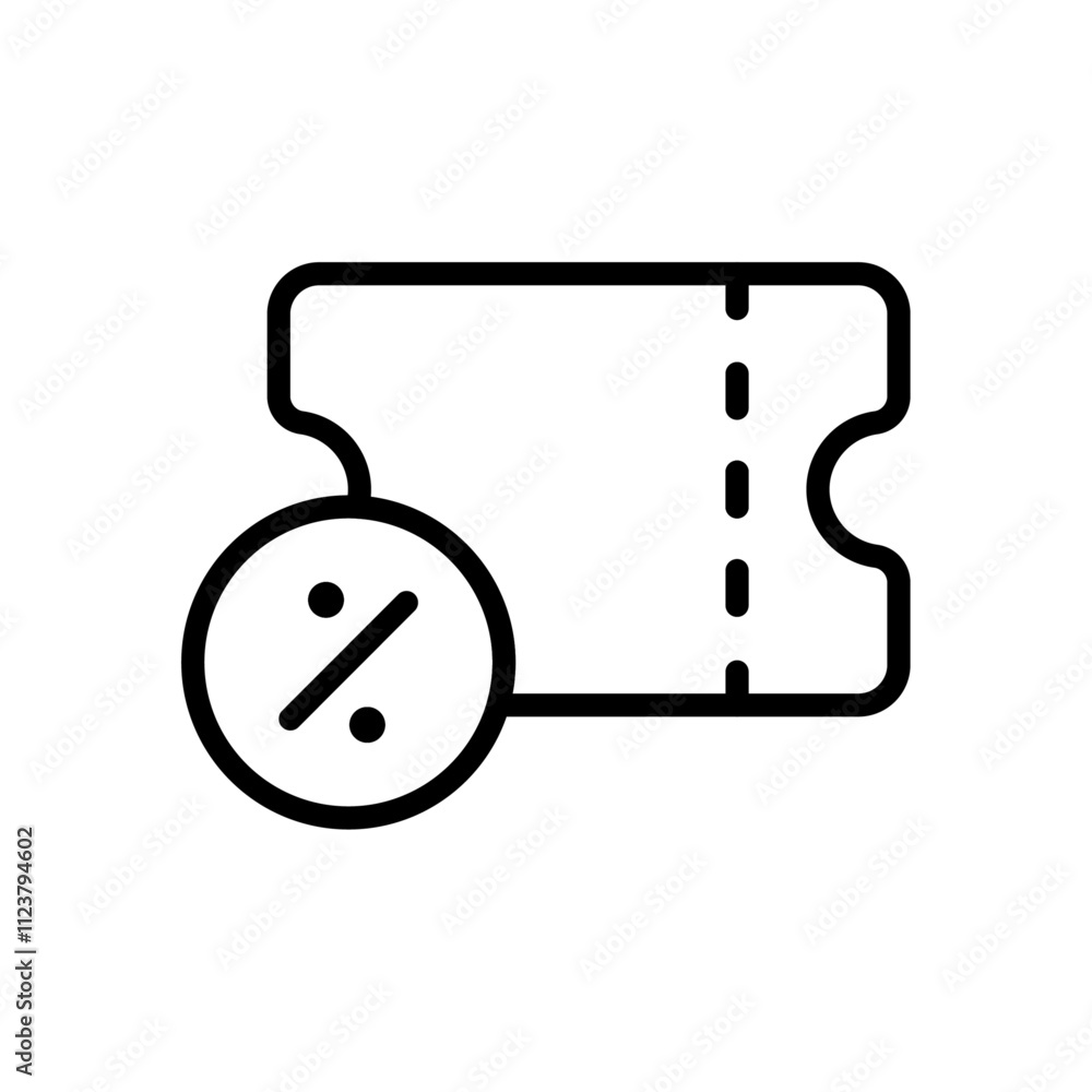 Poster Voucher icon Outline vector for web ui