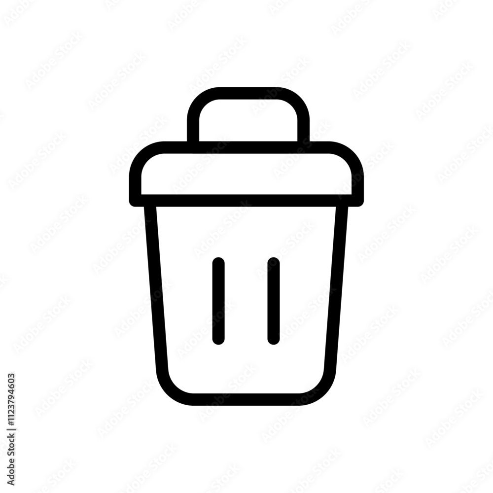 Aufkleber Waste Bin icon Outline vector for web ui