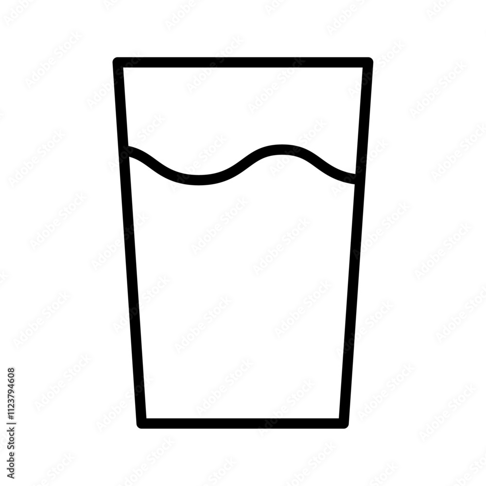 Poster water glass icon outline vector for web ui