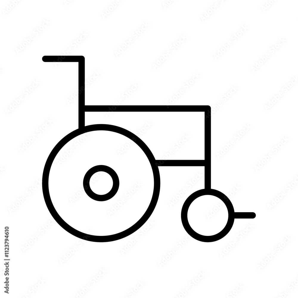 Poster Wheelchair icon Outline vector for web ui
