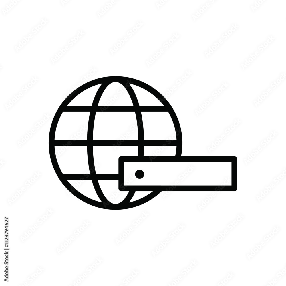 Aufkleber Web server icon Outline vector for web ui