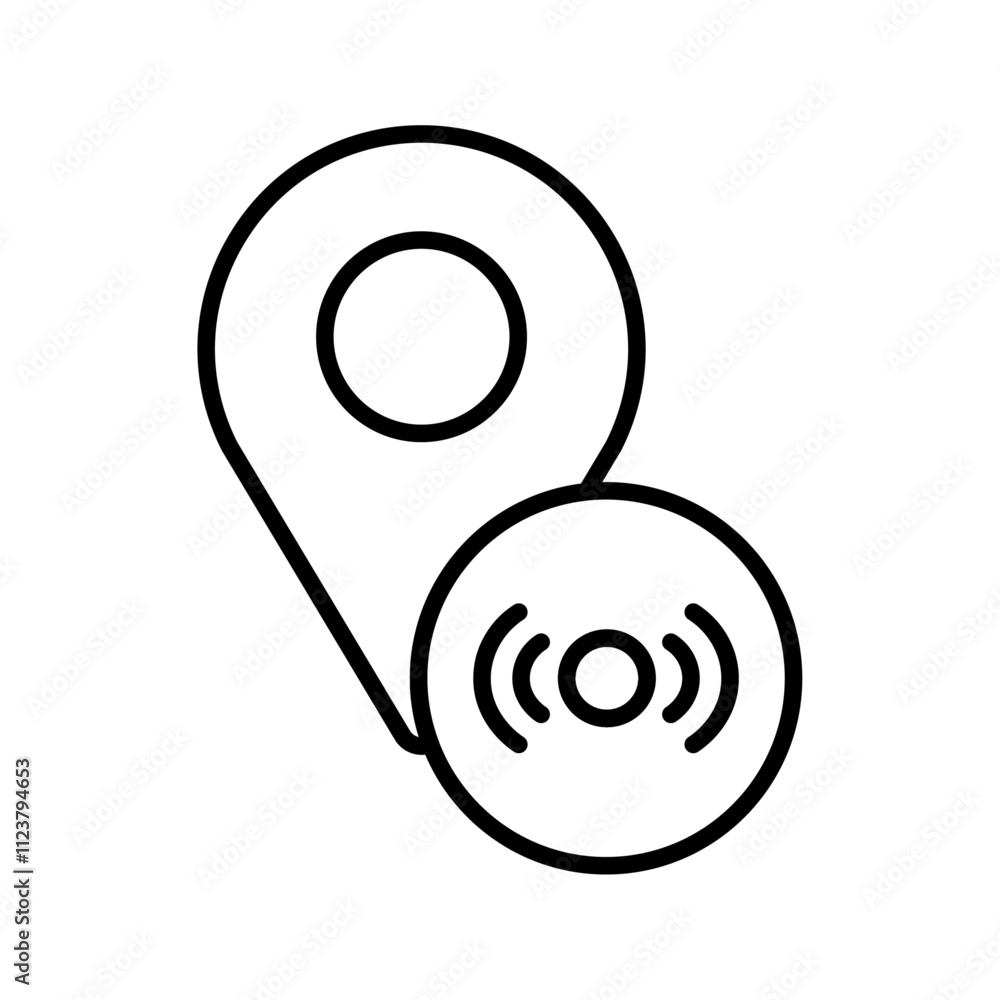 Poster You are Here Pointer Icon Outline vector for web ui