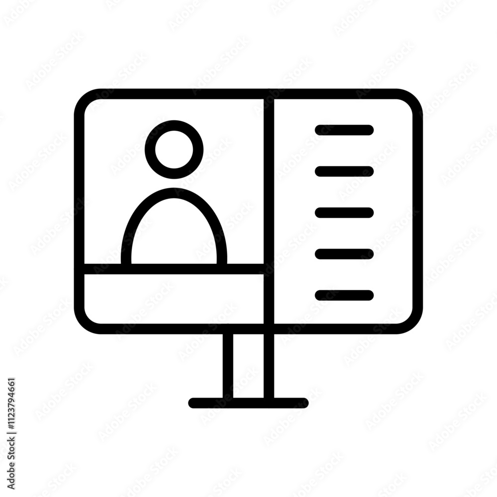 Poster Webinar icon Outline vector for web ui