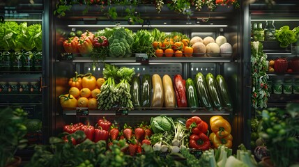 Young Couple Shopping for Fresh Produce in a Modern Supermarket