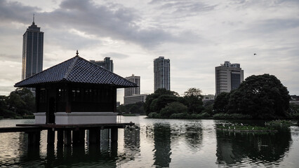 The panorama of Colombo from Beira Lake