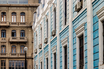 Fototapeta premium Classical and colorful buildings of the port area of Callao, Lima, Peru