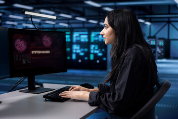 Technician in server farm facility frightened by hacker passing company firewall and stealing data....