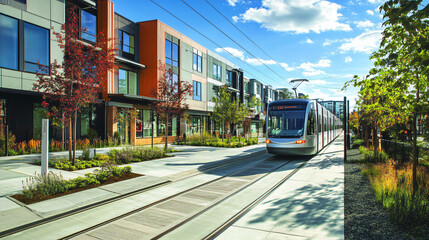 A transit-oriented development promoting sustainable urban living.