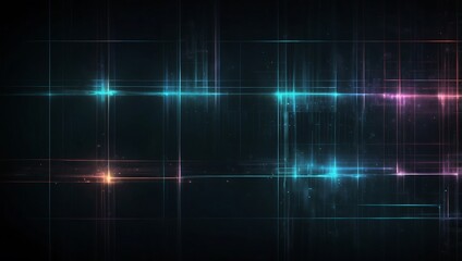 Fototapeta premium Abstract graphic featuring glowing blue and pink lines intersecting against a dark background, creating a digital vibe.