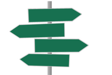 blank road signs. direction sign design, road sign template. goal illustration.