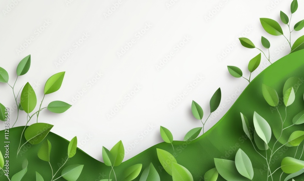 Poster a design with an artificial green grass background for the banner.