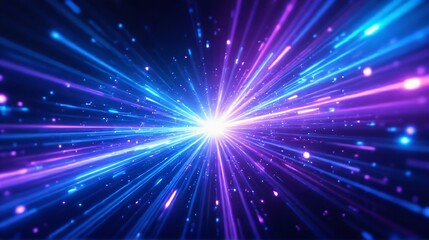 Obraz premium Vibrant Light Rays Burst with Blue and Purple Color Spectrum