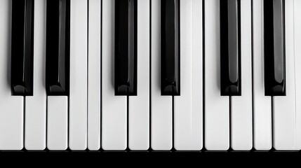 Naklejka premium Piano Keys: A Monochromatic Symphony of Music