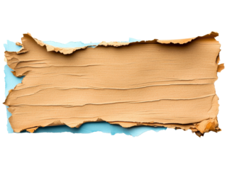 Torn Paper Edges on Light Blue Background with Text Space Available