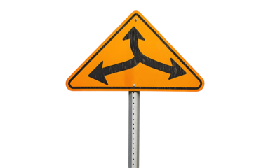 Fork junction traffic sign