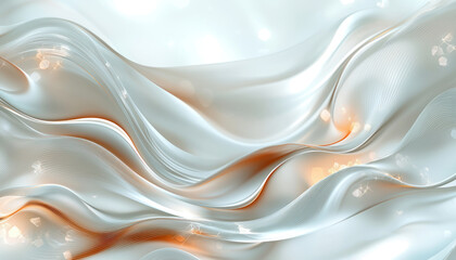 Obraz premium A Soft flowing waves silver and gold tones create elegant abstract design. gentle curves evoke sense of calm and sophistication