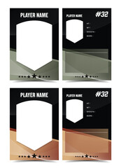 Sport player trading card frame border template