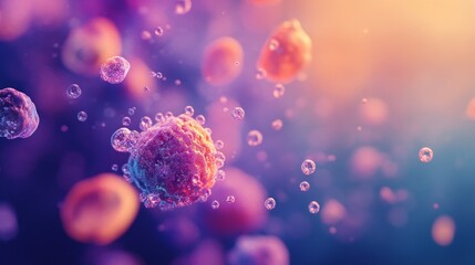 Obraz premium Microorganisms bacterial molecule scientific composition background