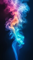 Obraz premium A mesmerizing display of vibrant, swirling clouds in a mystical setting, blending photo, illustration, 3D render, and painting techniques to create an intricate, colorful masterpiece.