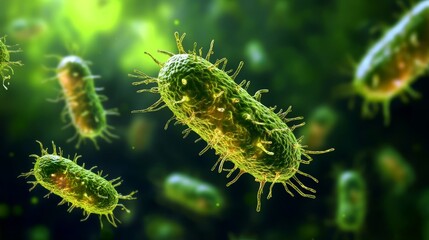 Fototapeta premium Microorganisms bacterial molecule scientific composition background