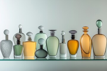 Elegant display of luxurious perfume bottles collection