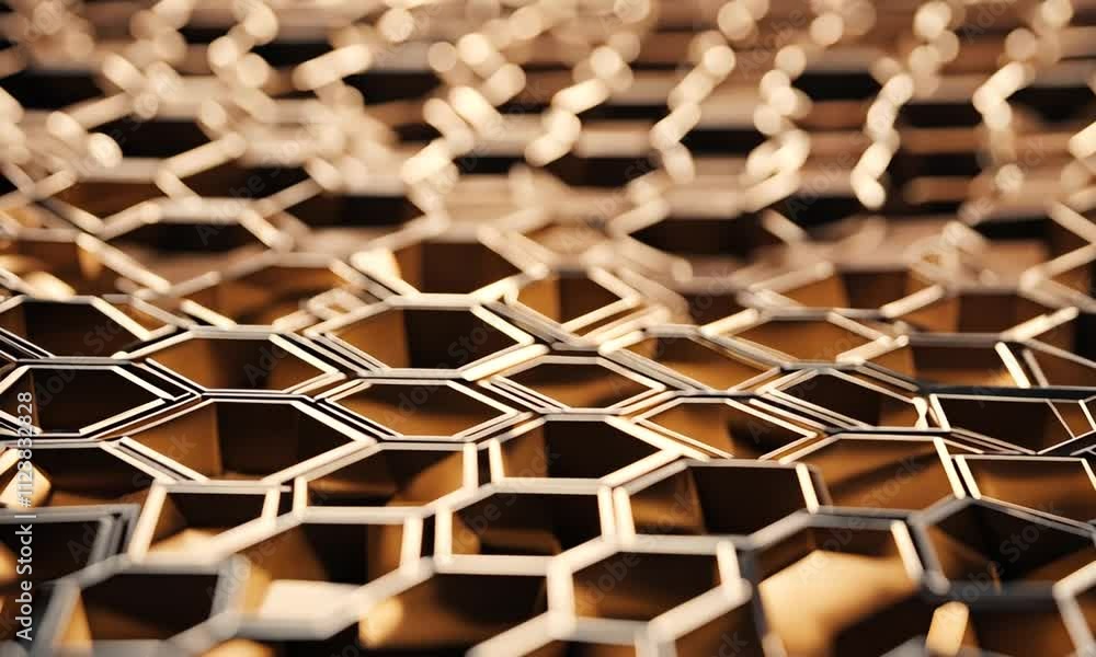 Poster abstract golden hexagonal honeycomb lattice structure