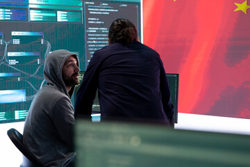 Chinese hacker uses computers in governmental cyber operations office to work on hybrid warfare and...